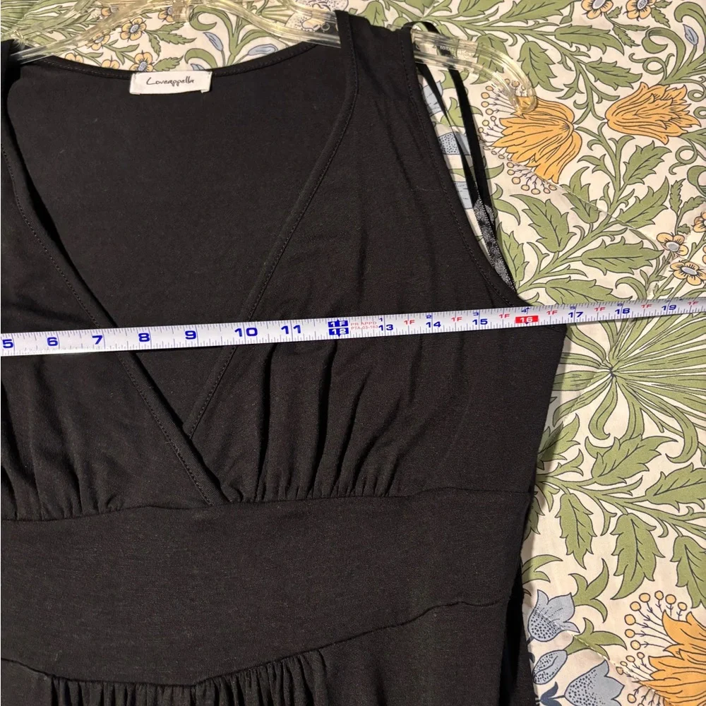 Loveappella Black V-Neck Jersey Sleeveless Maxi Dress - Picture 10 of 14